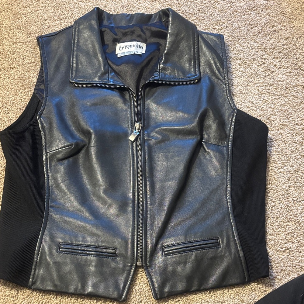 Bagatelle Women's Black Faux Leather Vest